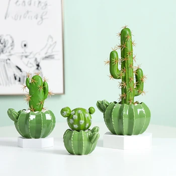 

Hot New Product Cactus Ceramic Creative Sculpture Crafts Succulents Plant Pot Balcony Flower Pot Home Decoration Ornaments