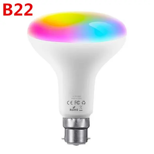 Dimmable E27/E26/B22 RGBW WiFi Smart Led Light Bulb Smart Home Bluetooth Lamp Color Compatible With Alexa Google Home Dropship - Emitting Color: B22