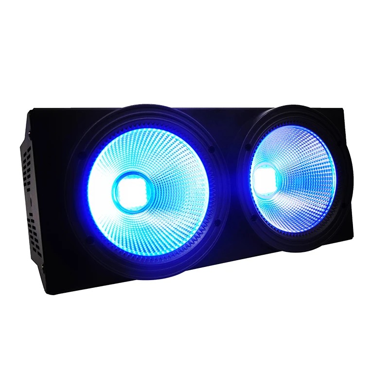 Djworld 2 глаза 200 Вт LEDCOB ослепляющий свет с Flightcase холодный и теплый белый цвет для ТВ шоу вечерние сиденья зрителя