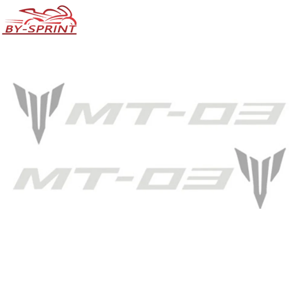2 X мотоциклетные украшения универсальные эмблемы наклейки для YAMAHA MT-03 MT03 mt-03 - Цвет: Серебристый