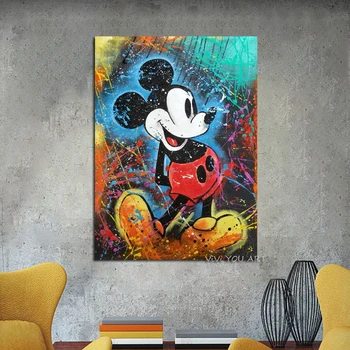 

Handmade Alec Graffiti Mickey Art Custom Painting Top Art Street Art Urban Art On Canvas Wall Pictures For Kid's Room