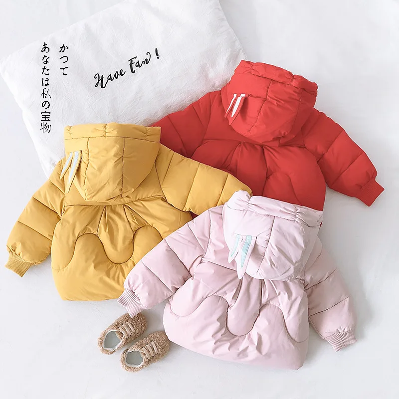 Детские зимние пальто; куртки для девочек; хлопковая плотная теплая детская верхняя одежда с героями мультфильмов; коллекция года; модные парки с капюшоном для малышей; Одежда для младенцев