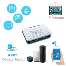 7-32V 85-250V 10A Relay WiFi Smart Home Switch Module Support inching self-locking Interlock Work with eWeLink APP and RF Remote