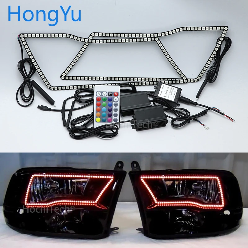 Для Dodge RAM 1500 2500 3500 4500 5500 2009-2016 RGB светодиодсветодиодный ангельские глазки