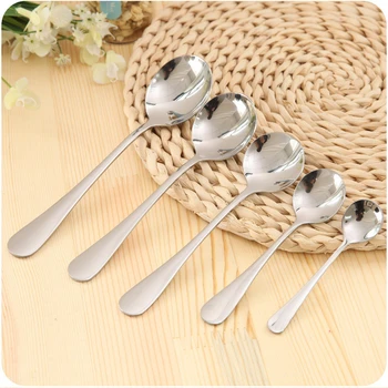 

Spoon Kitchen Long Handle Spoon Coffee Brewing Spoones Kitchen Tool Stainless Steel Round Spoon