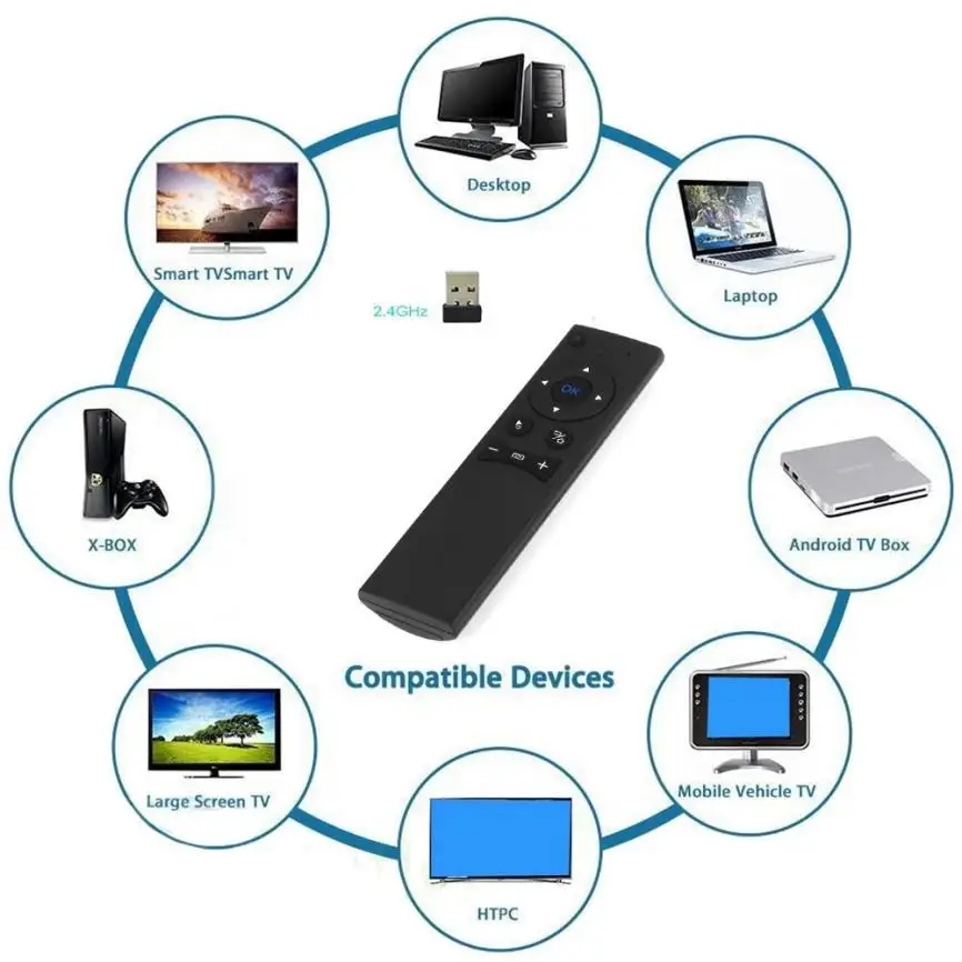 MX6 2.4G IR Sem Fio Aprendizagem Voz Controle Remoto Backlight Air.