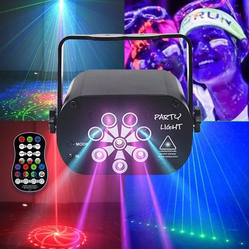 60/120 узор RGB портативный светодиодный лазерный проекционный сценический светильник USB зарядка Дискотека