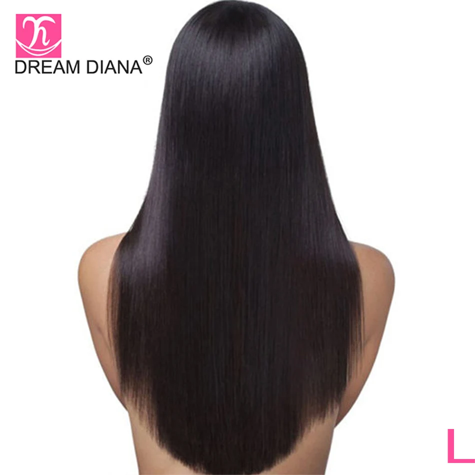 Длинные перуанские парики DreamDiana 8 28 &quotL прямые волосы Remy бесклеевая черная 100%