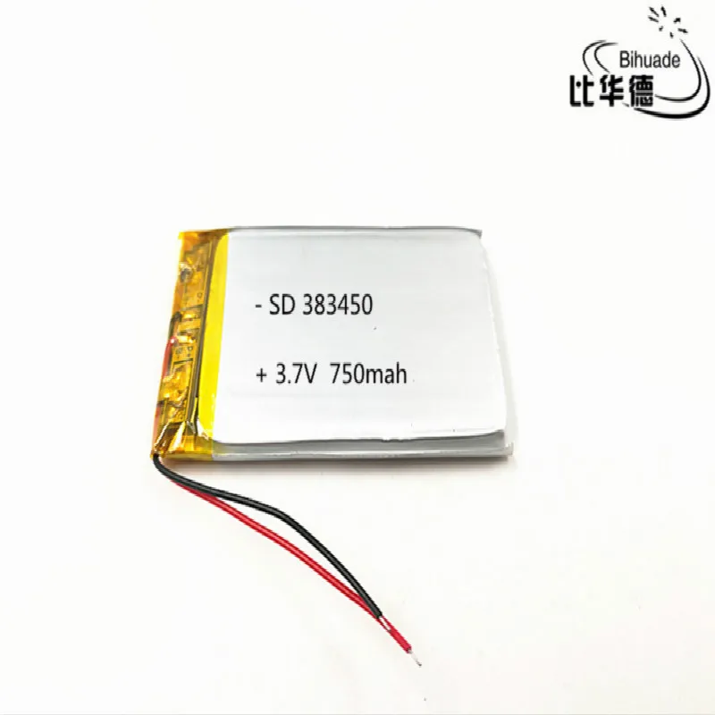Бесплатная доставка 10 шт./лот 383450 3 7 V 750 mah литий-полимерный аккумулятор с защитной