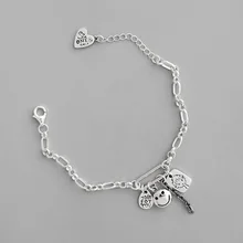 EDS, серебро 925, ювелирное изделие, женский кулон, браслеты, 925 пробы, серебро, винтажный готический браслет, кисточка, цепь, браслеты в стиле панк