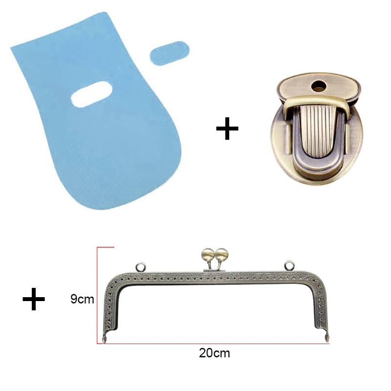 light blue Новое поступление Модная сумка на плечо с откидной крышкой для женщин сумка diy посылка аксессуары с металлическая ручка-каркас для кошелька# D - Цвет: light blue
