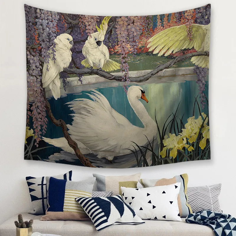 Bird Decorative Tapestries Hanging Wall Tapestries Mandala Bohemian Tapestry Landscape Wallpaper Wall Art Shawl Throw