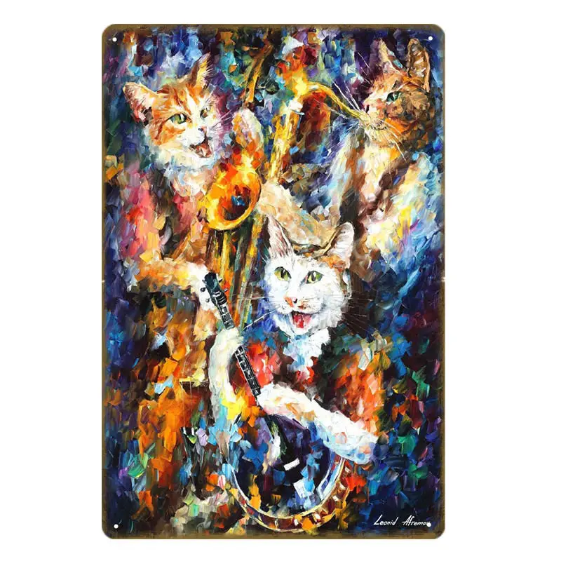YD1382EI Забавные Животные, кошка, металлические знаки, печать, наклейка на стену, живопись, картины, ВИНТАЖНЫЙ ПЛАКАТ, детская спальня, паб, бар, Кухонное украшение для дома, YI-079 - Цвет: YD1382EI