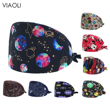 

Surgical Cap Male and female doctors Nurses Hats Operating room Hats Dentistry Beauty work hats Printing gourd hats