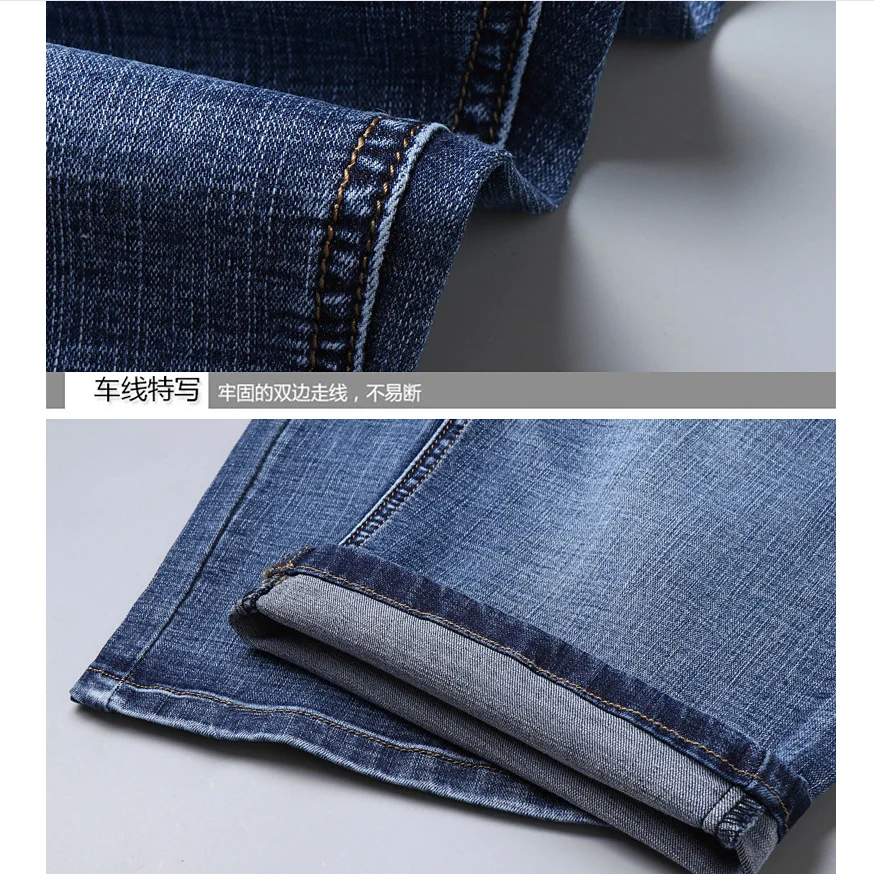 Reviews 2019 Men Denim Shorts Summer New Style Thin Section Elastic Force Slim Fit Short Jeans Male Brand Clothing Black Blue 28-40