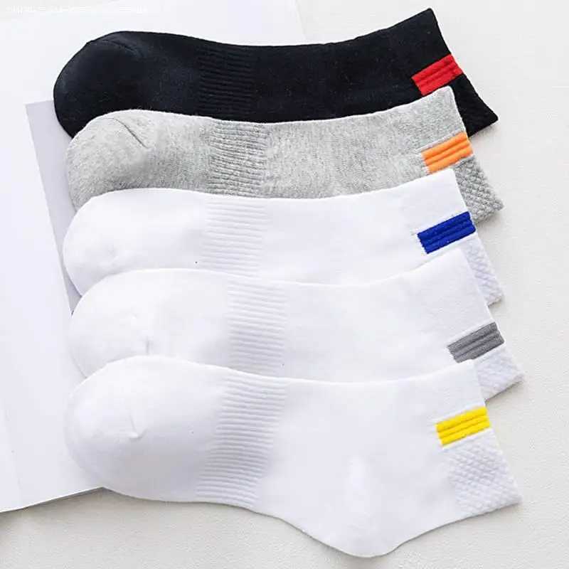 5pc Hot Sale Simple Men's Cotton Socks Four Seasons Can Wear Sports