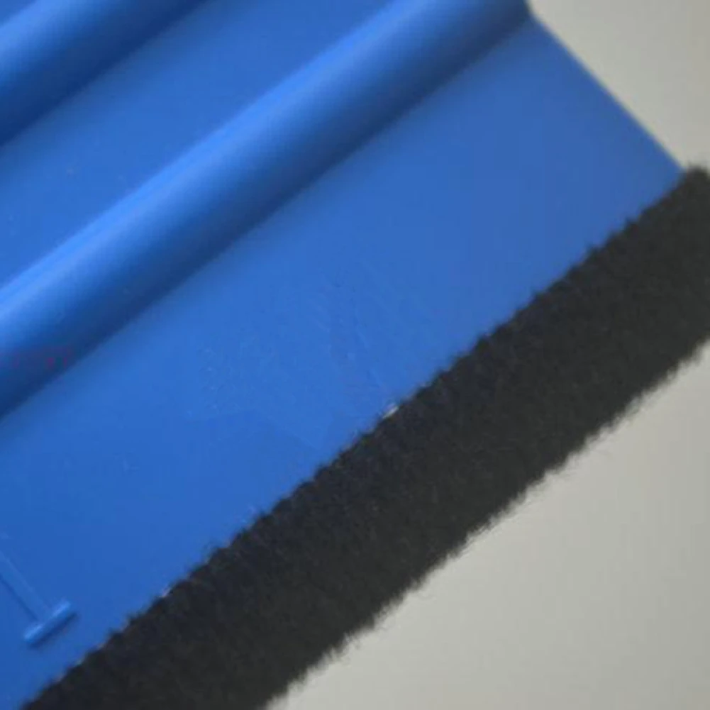 Auto Styling Vinyl Carbon Fiber Window Ice Remover Cleaning Wash Car Scraper With Felt Squeegee Tool Film Wrapping 10x7cm