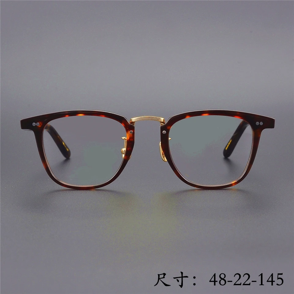 

Updated Version Vintage Quality Ultralight Pure Titanium Eyeglass Frame YVES Square Eyewear Women Men Style Original Japan Made