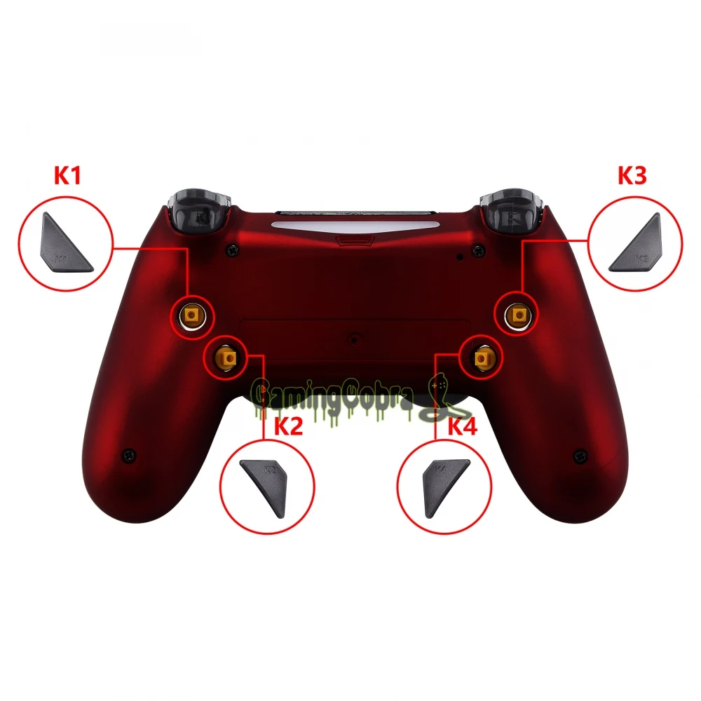 Soft Touch Красный рассвет программируемый Remap комплект для PS4 тонкий поляризационный фильтр Pro контроллер JDM 040/050/055 w/задняя крышка в виде ракушки и 4 и пуговицами на спине