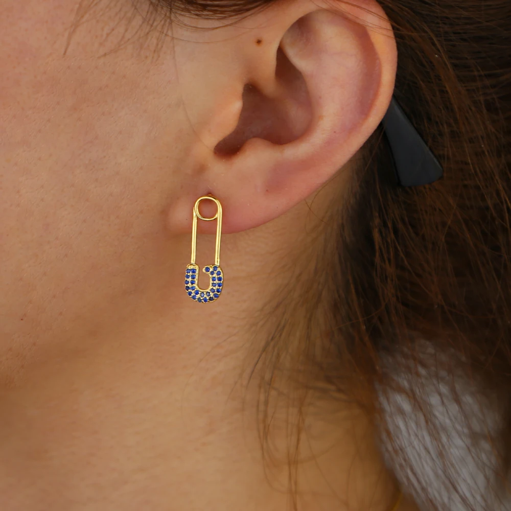 brass safety pin Y (10)