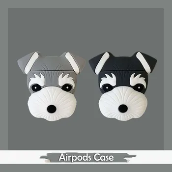 

Cute Schnauzer Dog Earphone Case For Airpods 1 2 Silicone Headset Cover Bluetooth Earphone Charging Box Protective Case
