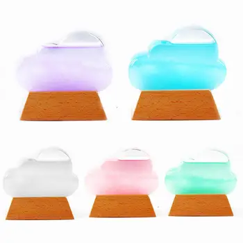 

Storm Glass Weather Predictor Creative Weather Forecast Bottle with Wooden Base for Birthday Gift