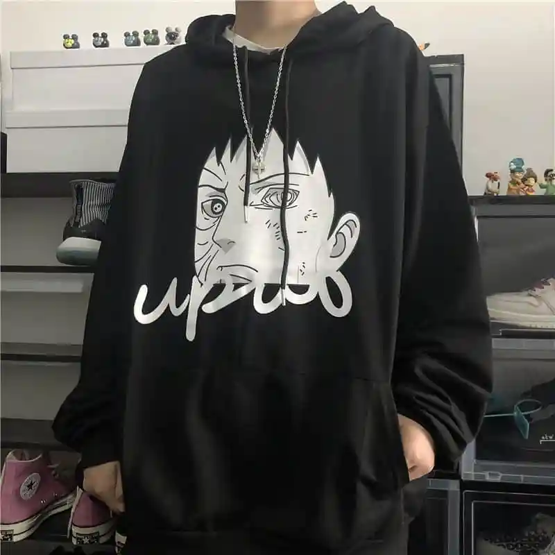 NiceMix Harajuku уличная Женская толстовка в стиле хип-хоп летние топы в Корейском стиле Ulzzang Harajuku винтажный свитер с принтом аниме cartoo - Цвет: Черный