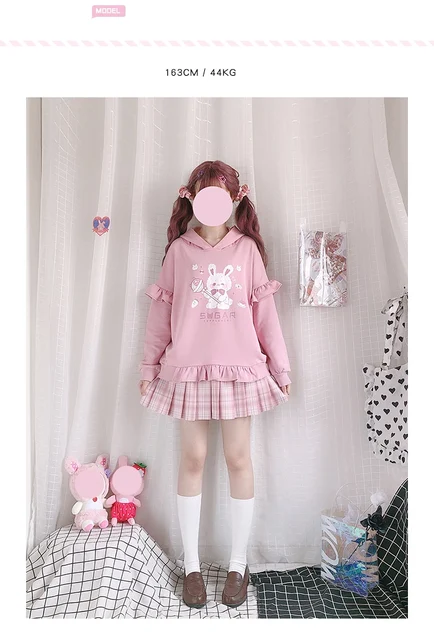 anime girl with bunny hoodie