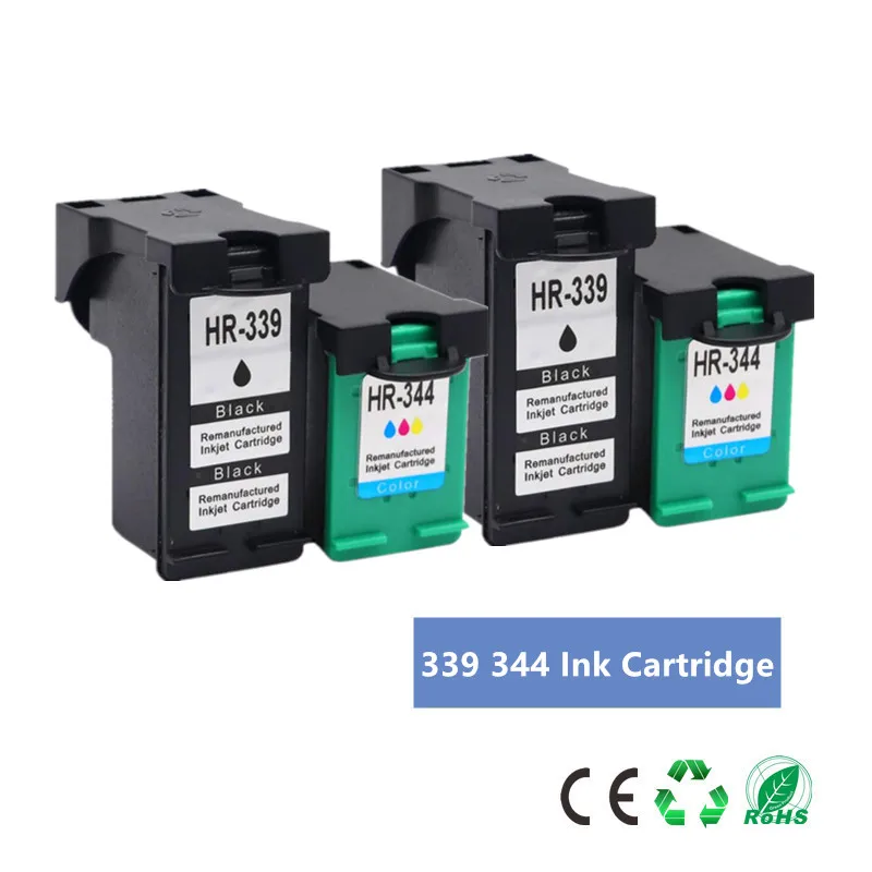 2Pk Black 2Pk Color Совместимый 339 344 чернильный картридж для hp 339 для hp 344 для hp officejet 7210 7313 7410 Photosmart 2710 8450 принтер - Цвет: 2Pk Black 2Pk Color