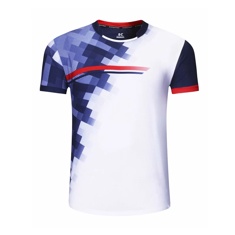 Костюм для бадминтона, Мужская и Женская теннисная футболка с коротким рукавом, мужская спортивная футболка для настольного тенниса, шорты - Цвет: Men White A Shirt
