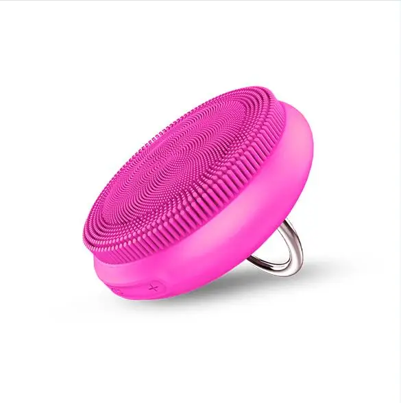 Электрическая Очищающая щетка для лица, силиконовая вибрация, мини очищающее средство, глубокое очищение пор, массаж кожи, щетка для лица, дропшиппинг - Цвет: pink