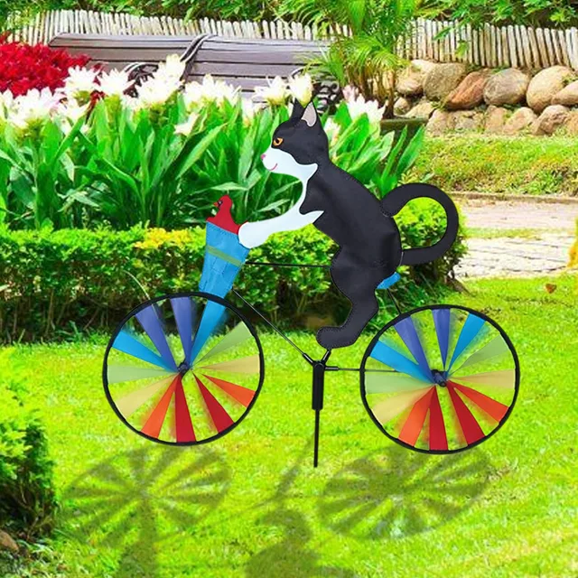 Forró Értékesítés Aranyos 3D -S Állati Macska És Kutya A Kerékpár Szélmalom Szélfutó Forgókert Kerti Gyep Udvari Dekoráció - Image 4