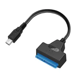 Câble adaptateur SATA vers USB 2.0/type c, 22 broches pour disque dur mécanique SSD de 2.5 pouces 