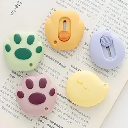 1 pçs bonito retrátil papel utilitário faca ferramentas diy criativo papelaria urso garra facas utilitários escritório em casa material escolar