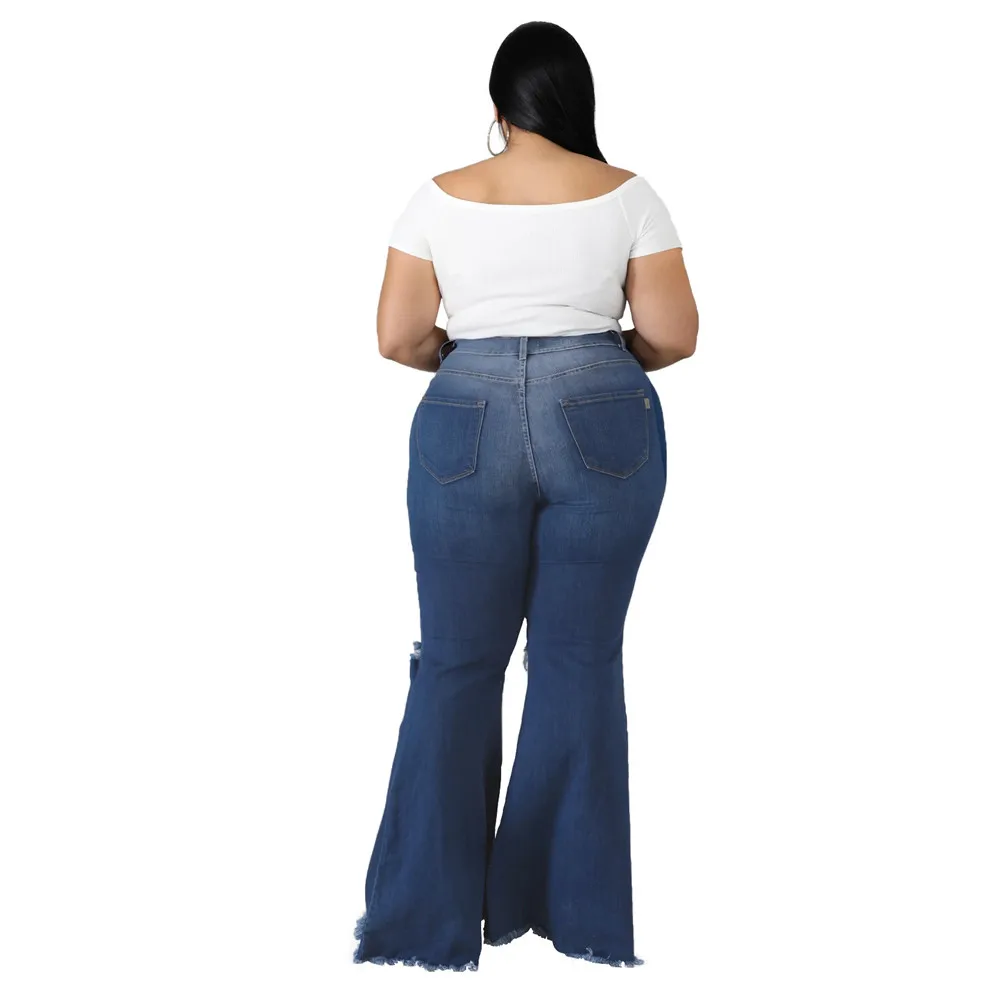 Tsuretobe Fashion Plus Size Flare Jeans 