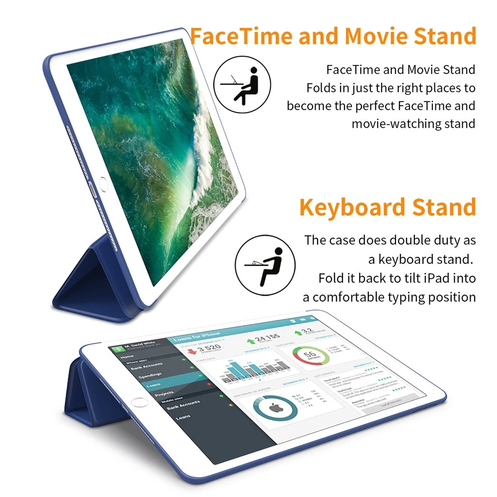 For iPad 9.7 inch 2017/2018 Case for iPad Air 2/3/4 Cover for mini 2/3/4/5 for iPad 2/3/4 Case for Pro 9.7/10.5/11 for iPad 10.2-5