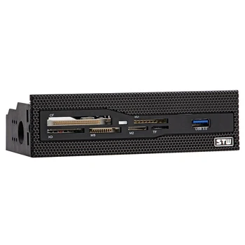 

STW Computer Chassis Card Reader, USB3.0 Interface Chassis Front Panel Built-in Multi-Function Card Reader