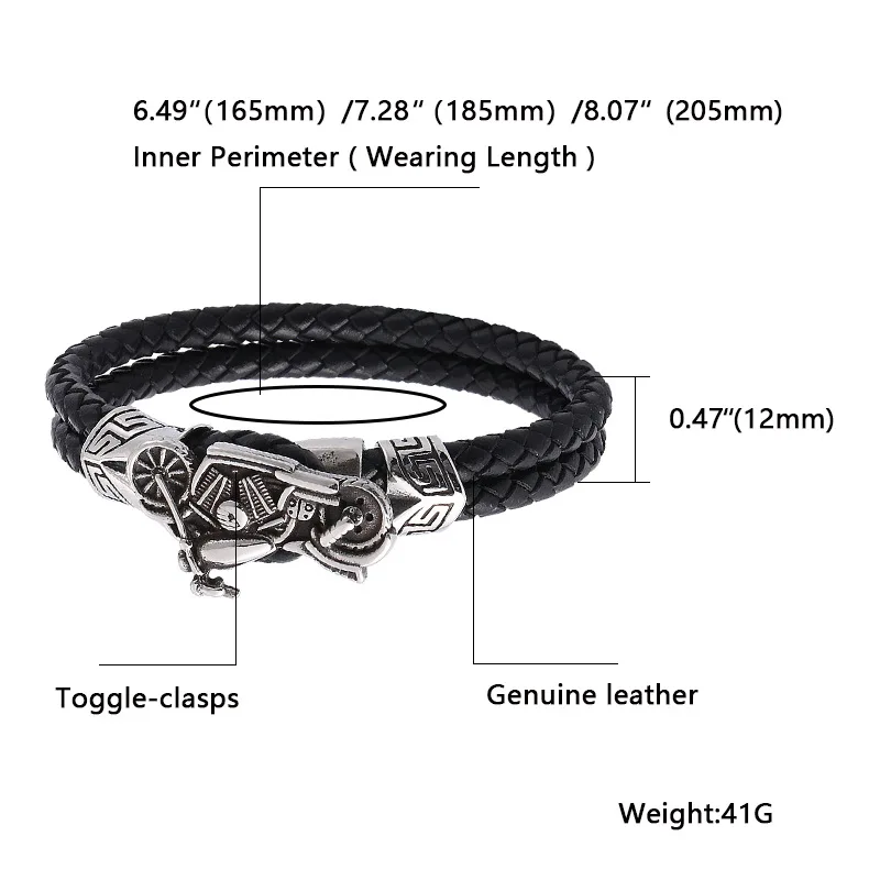 Ретро панк мужской кожаный браслет мужские кожаные плетеные веревки аксессуары для мотоциклов