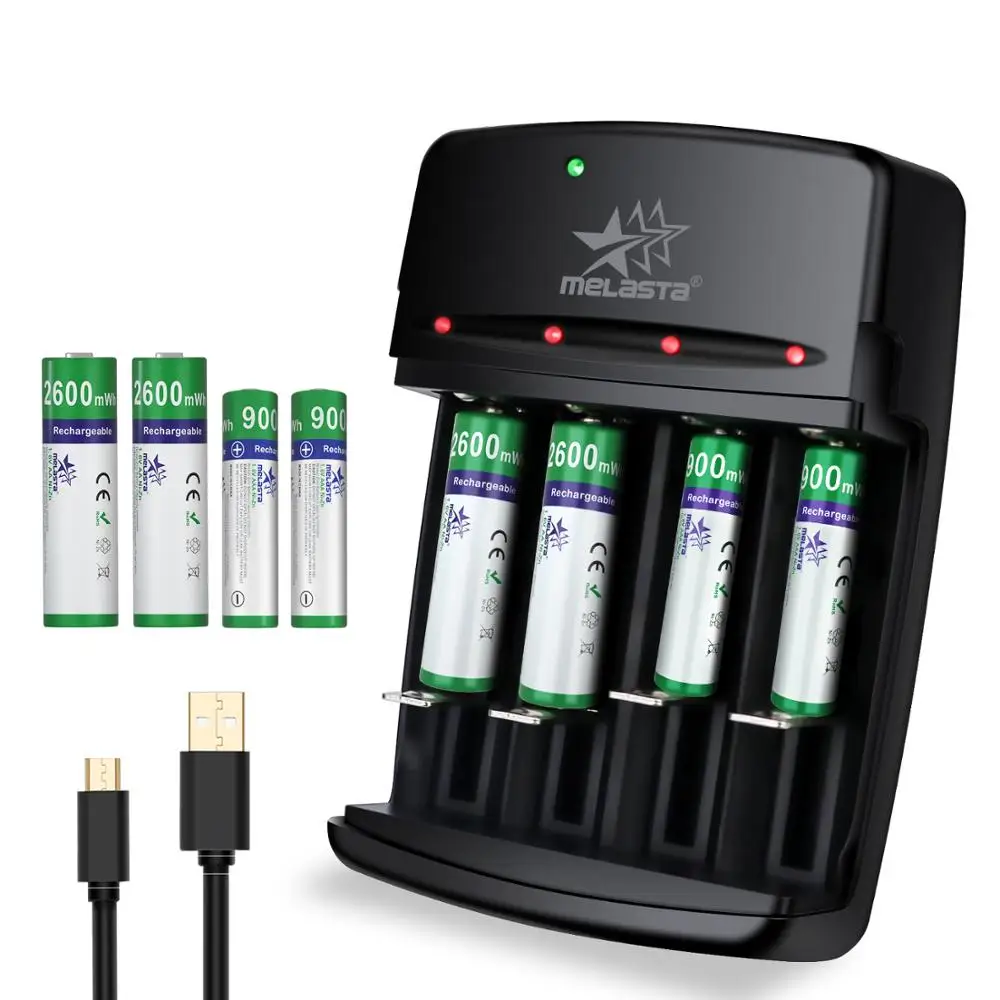 Зарядное устройство для батарей 1 6 в Ni Zn AA/AAA 3 2 В LiFePO4 батарея с USB кабелем LED 4 слота