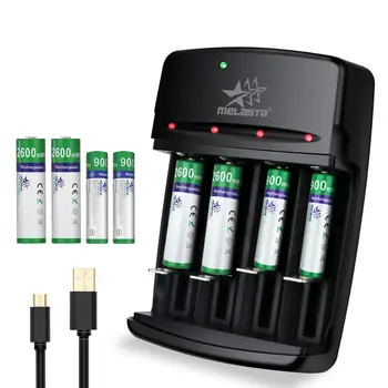 

Battery charger for 1.6V Ni-Zn AA/AAA 3.2V LiFePO4 Battery with USB cable LED 4 slots Nizn LiFePO4 charger