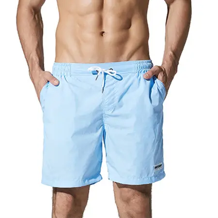 Мужские купальники шорты для мужчин купальный костюм Быстросохнущий купальный костюм Пляжная Беговая одежда для игр свободные шорты - Цвет: Light Blue