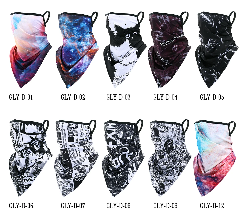 mens infinity scarf 3D Galaxy Scarf Triangle Bandana Tube Neck Gaiter Scarves Hanging Ear Cover Breathable Absorb Sweat Headband Men Women Summer mens head wrap bandana