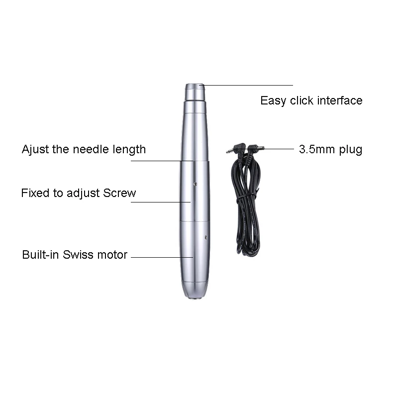 Легко нажмите постоянный макияж машина роторная Татуировка Dermografo швейцарский мотор для подводка для глаз, бровей, губ ручка для татуировки с иглами