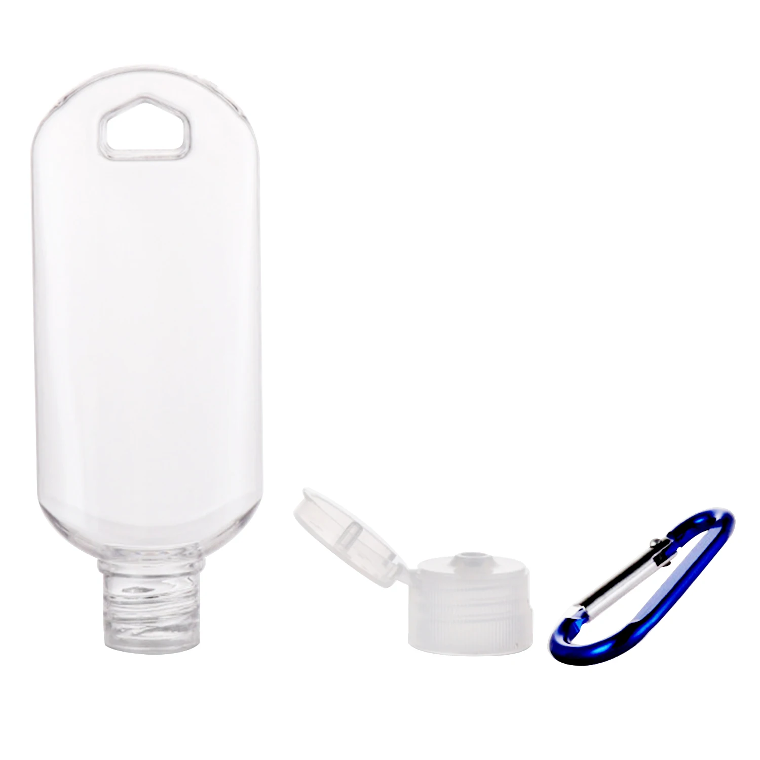 

50ml Reusable Bottle Portable Mini Size Alcohol Spray Bottle Hand Sanitizer Travel Small Holder Hook Keychain