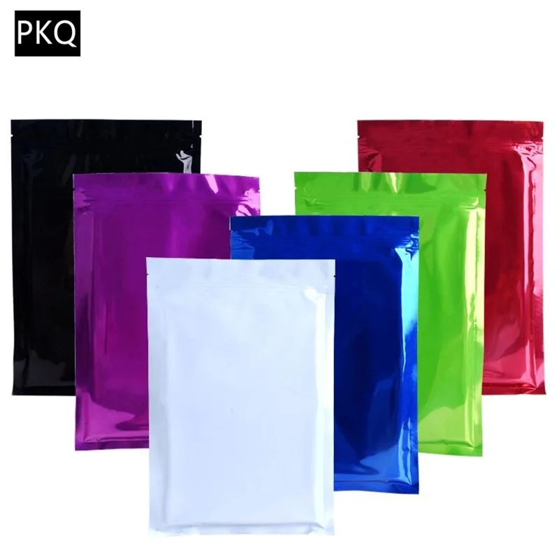 

100pcs Aluminium Foil Ziplock Bag Colorful Aluminum Foil Zipper Packaging for Gifts Tea Food Storage Coffee Packing Pouch 10/15
