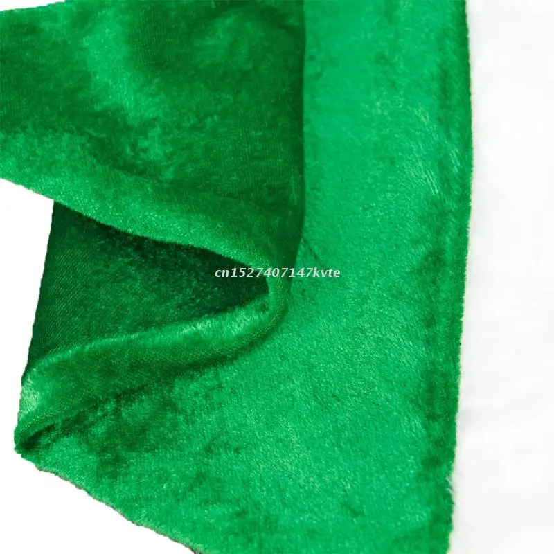 Unisex Adult's Children Santa Claus Christmas Hat for Wowen Man Xmas Holiday Green Headwear Velvet Cosplay Props