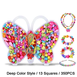 F78-Deep Color 350P Детская DIY бусины для мозаики для девочек Цвет жемчуг интересная игрушка костюм амблиопии обучение игрушка для раннего развития, дроссельная клетка с плитой - Цвет: F78-Deep Color 350P