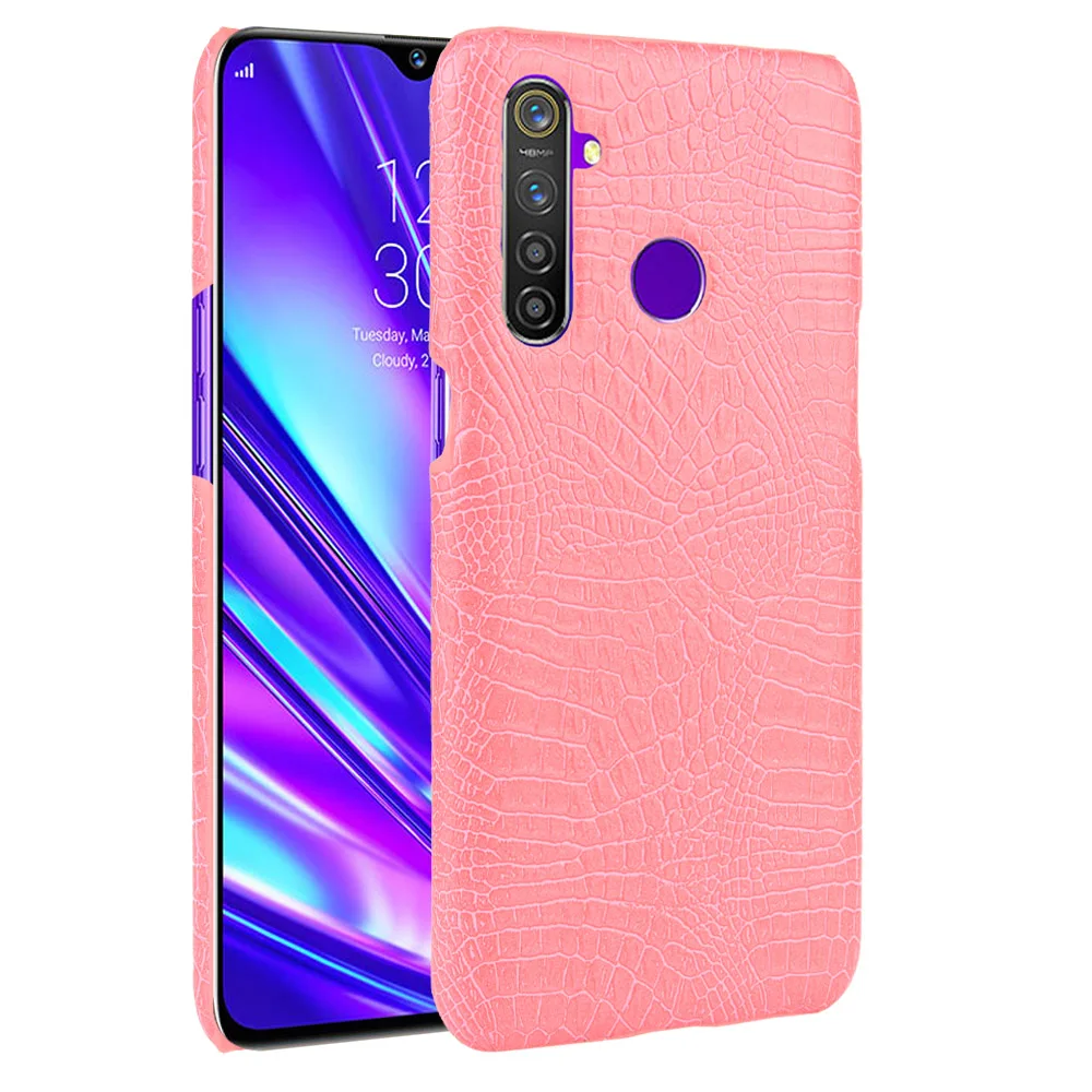 Крокодиловая змеиная кожа Текстура кожаный чехол для телефона для OPPO Realme 2 3 5 Pro X Lite 3i C2 жесткий пластиковый защитный чехол