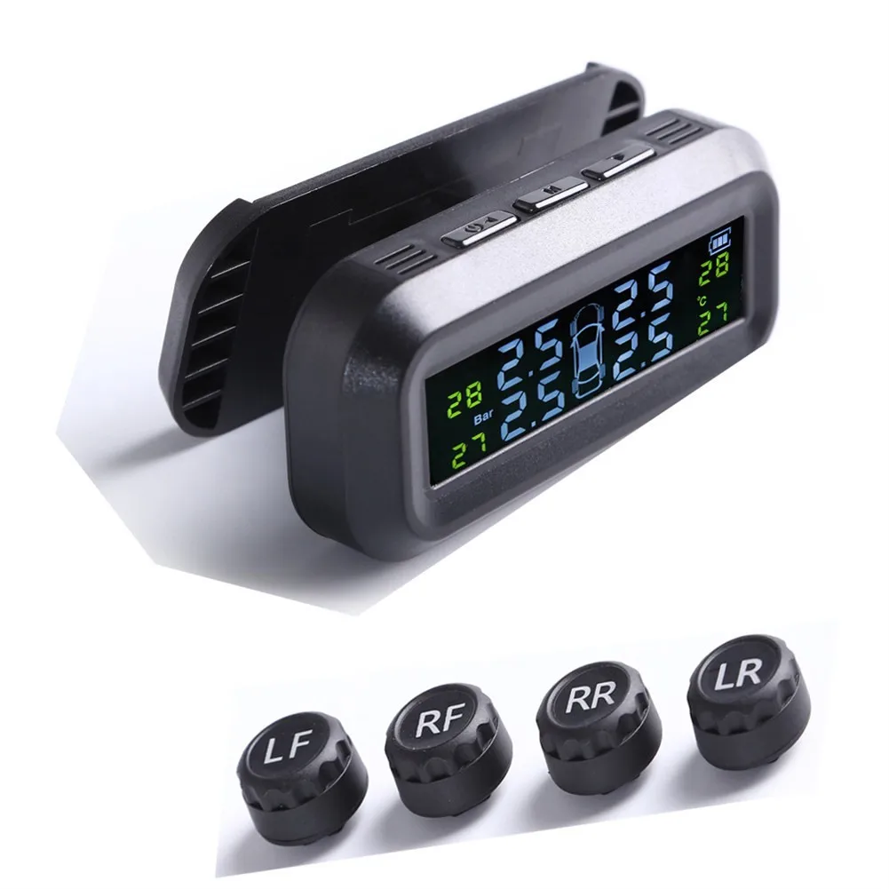 1 комплект беспроводная система контроля давления в шинах на солнечной батарее 0 ~