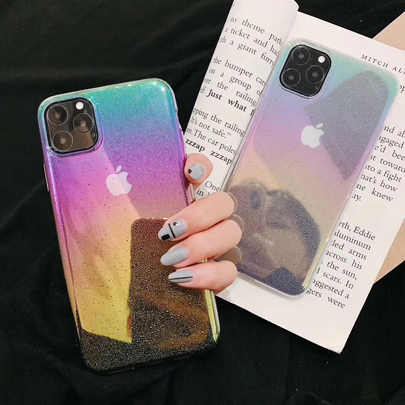Hot insgram Shining Colorful raindrop hard plastic PC phone case for 6 S 7 8 Plus X XS XR MAX 11 Pro 12 MiNi SE 3D glitter cover | Мобильные